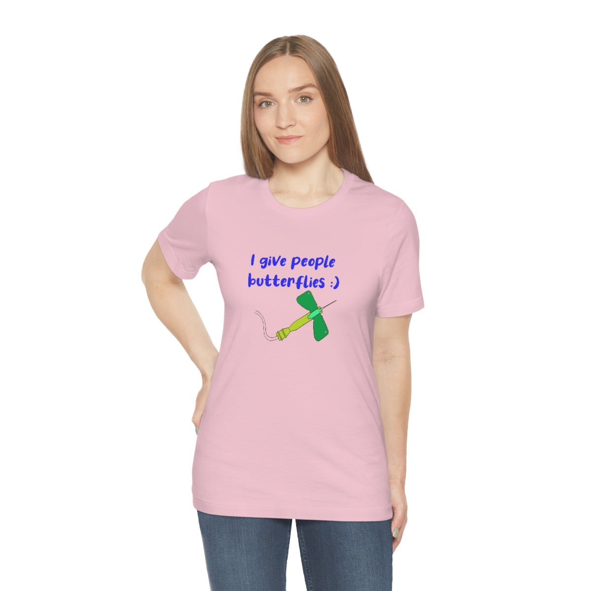 I Give People Butterflies Unisex Jersey Short Sleeve Tee