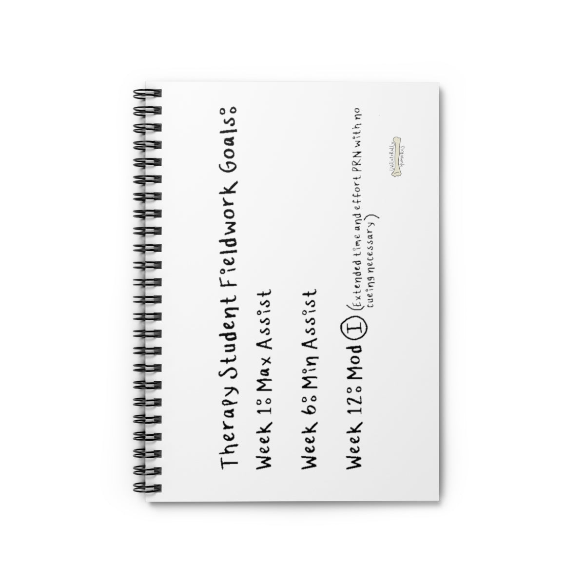 Therapy Student Fieldwork Goals Spiral Notebook