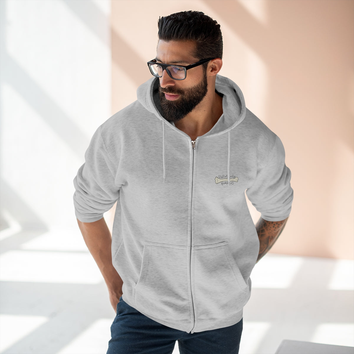 Unilaterally Humerus Unisex Premium Full Zip Hoodie