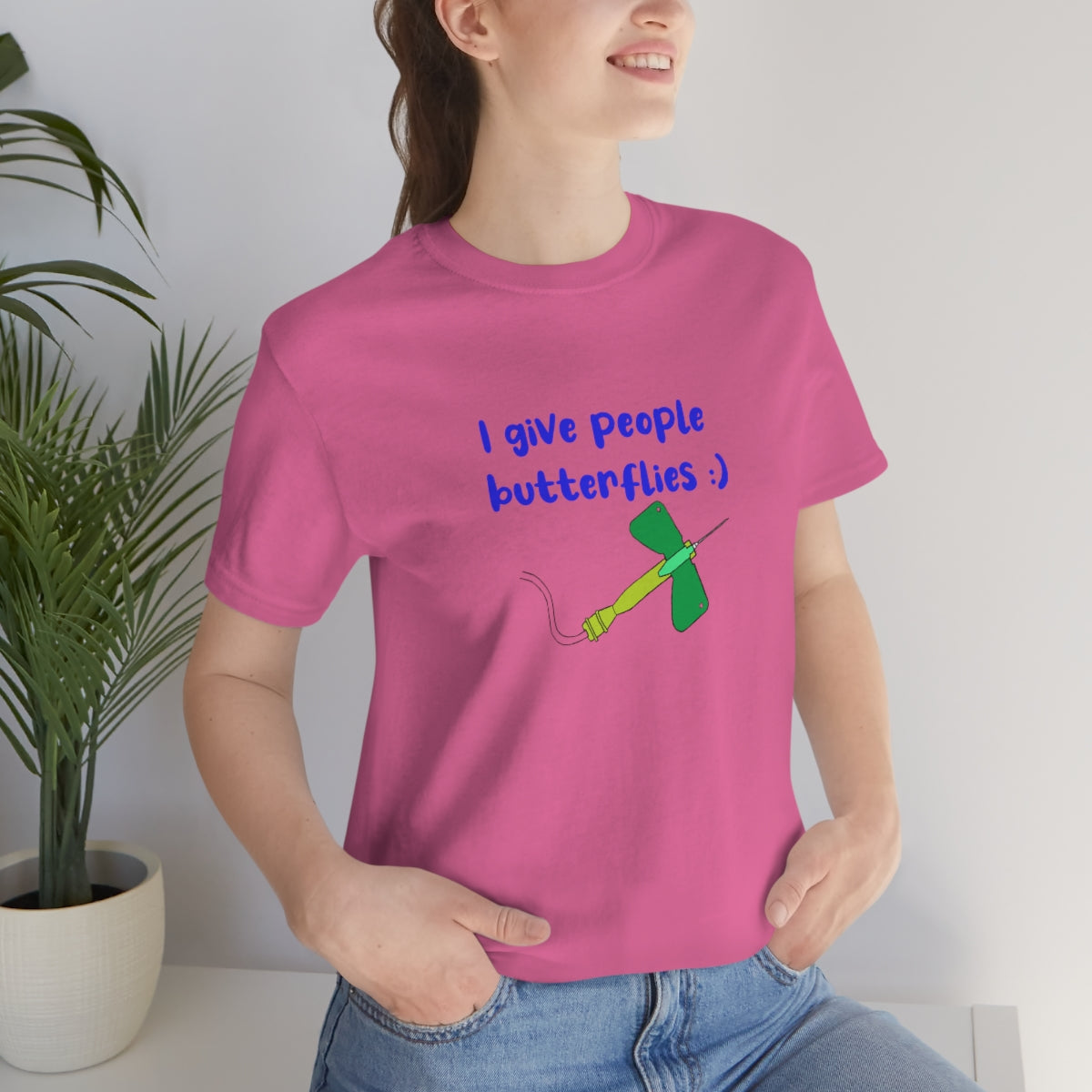 I Give People Butterflies Unisex Jersey Short Sleeve Tee