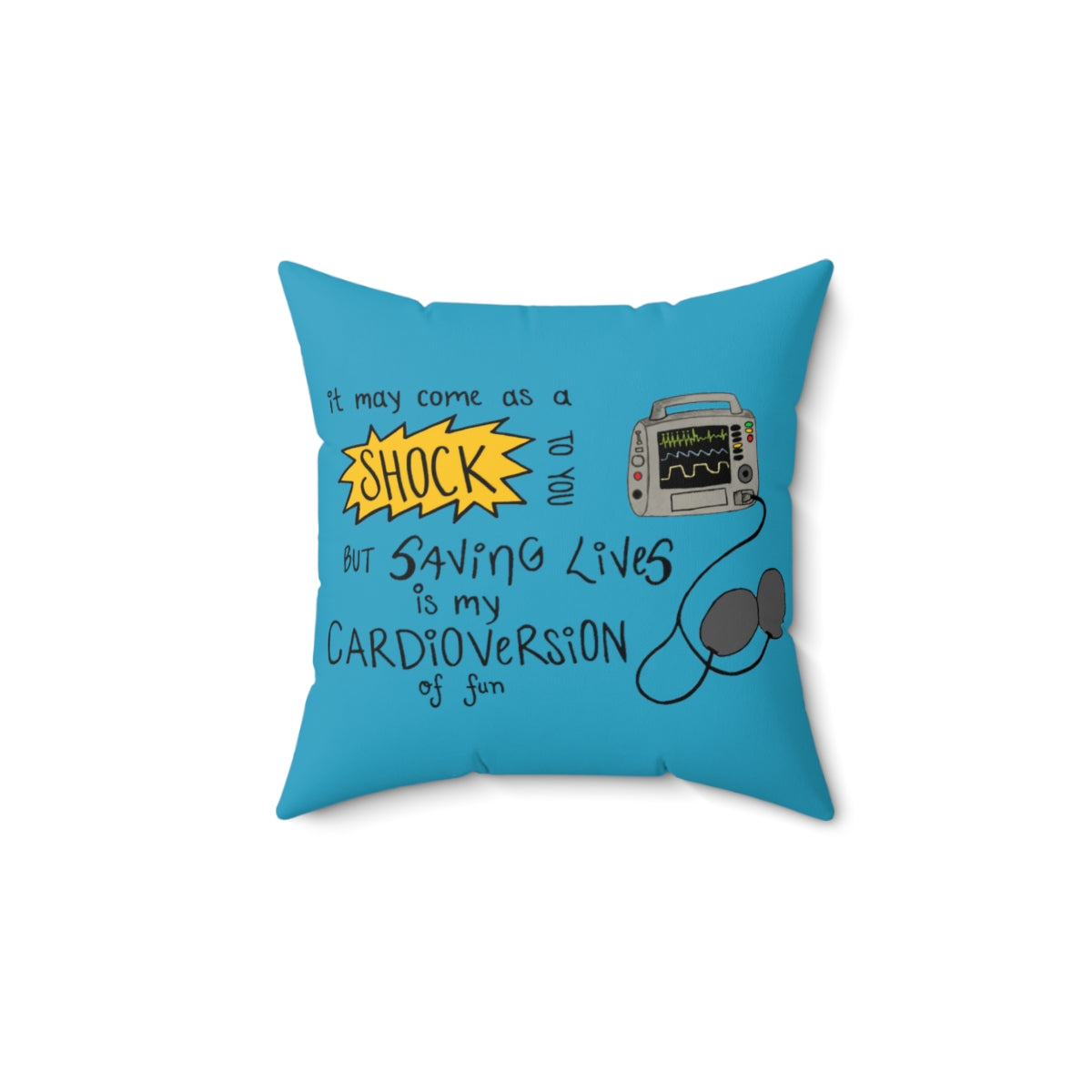 Cardioversion of Fun Spun Polyester Square Pillow