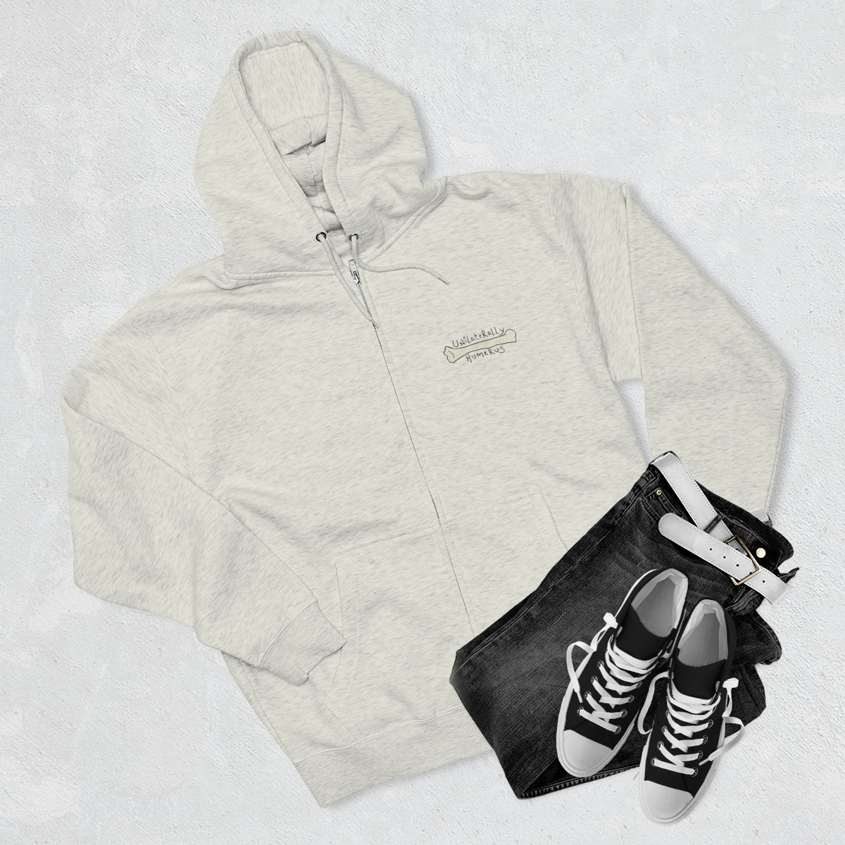 Unilaterally Humerus Unisex Premium Full Zip Hoodie