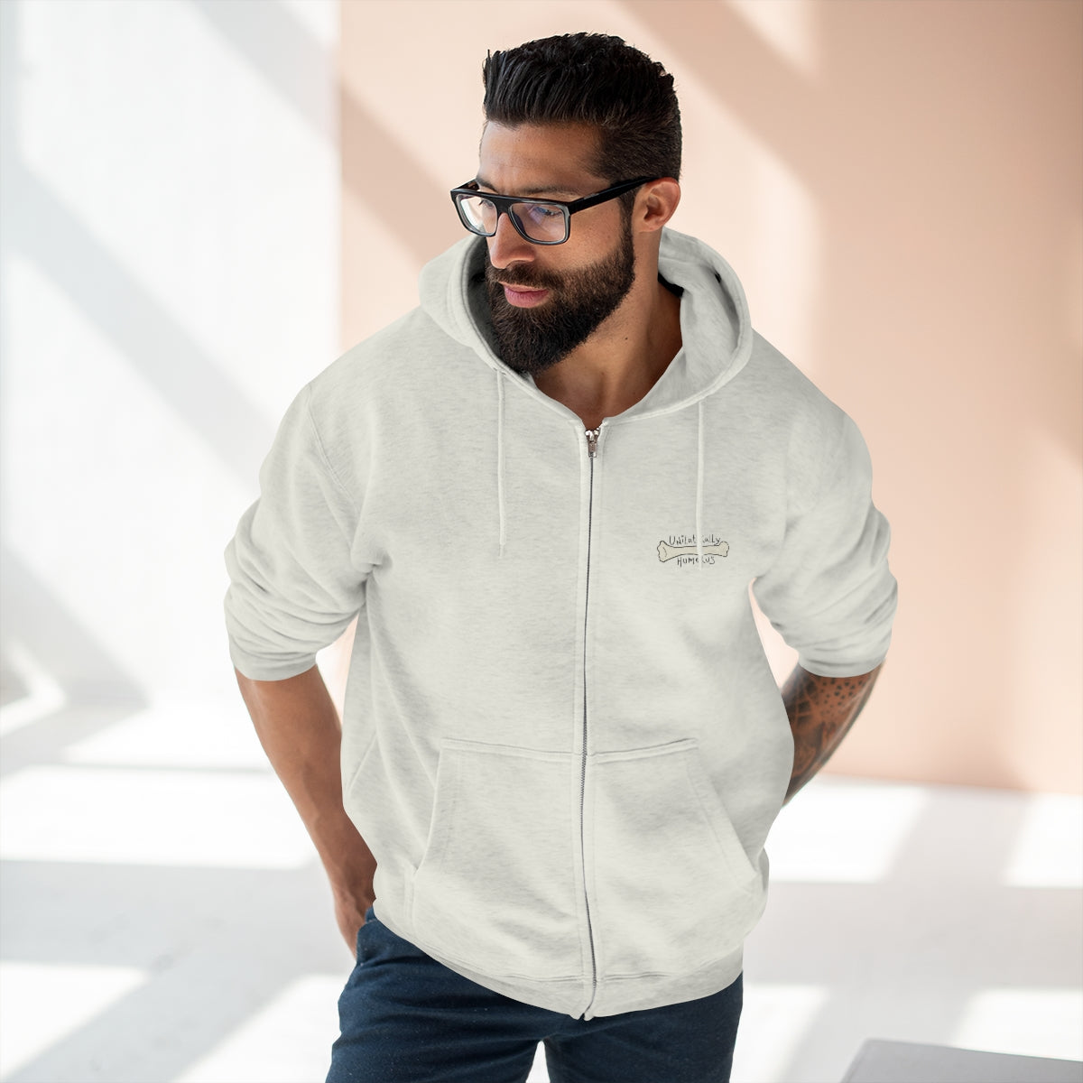 Unilaterally Humerus Unisex Premium Full Zip Hoodie