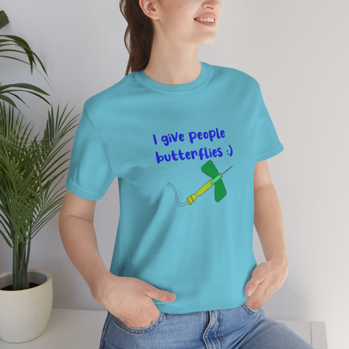 I Give People Butterflies Unisex Jersey Short Sleeve Tee