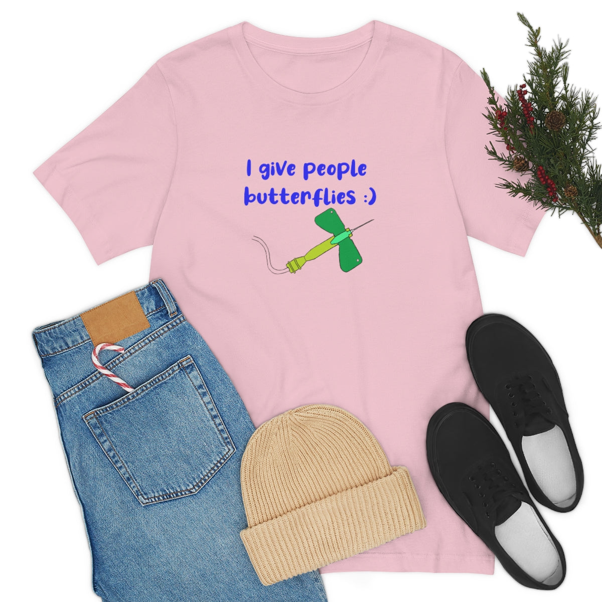 I Give People Butterflies Unisex Jersey Short Sleeve Tee