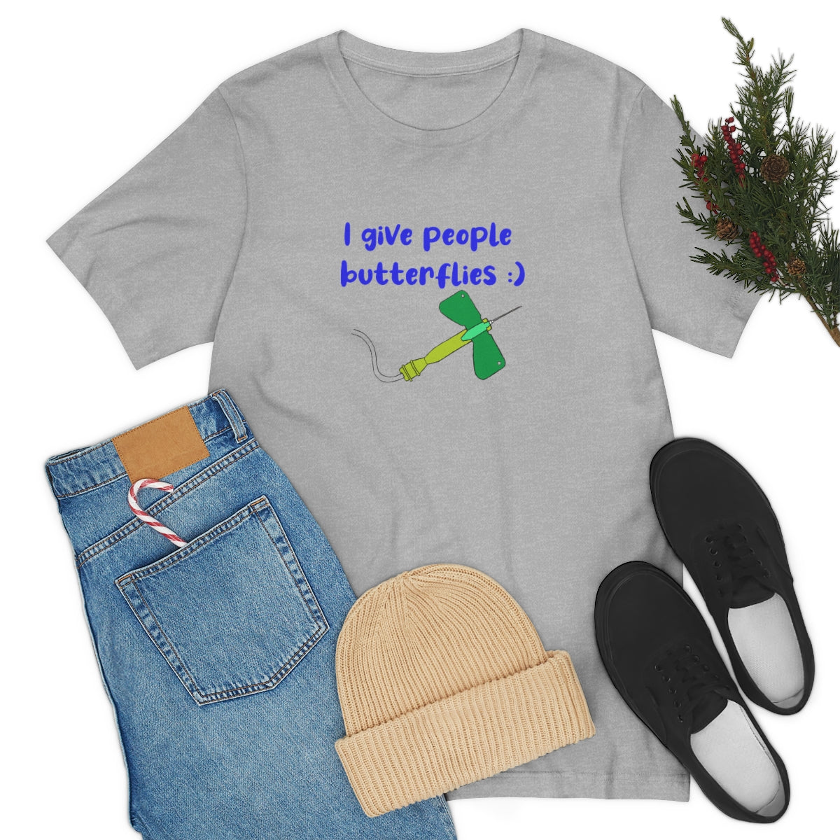 I Give People Butterflies Unisex Jersey Short Sleeve Tee