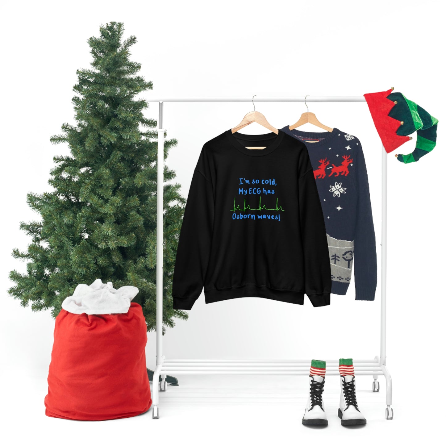 I'm so cold, my ECG has Osborn waves! Cardiology, ICU, ER, Medic Crew Neck Sweatshirt