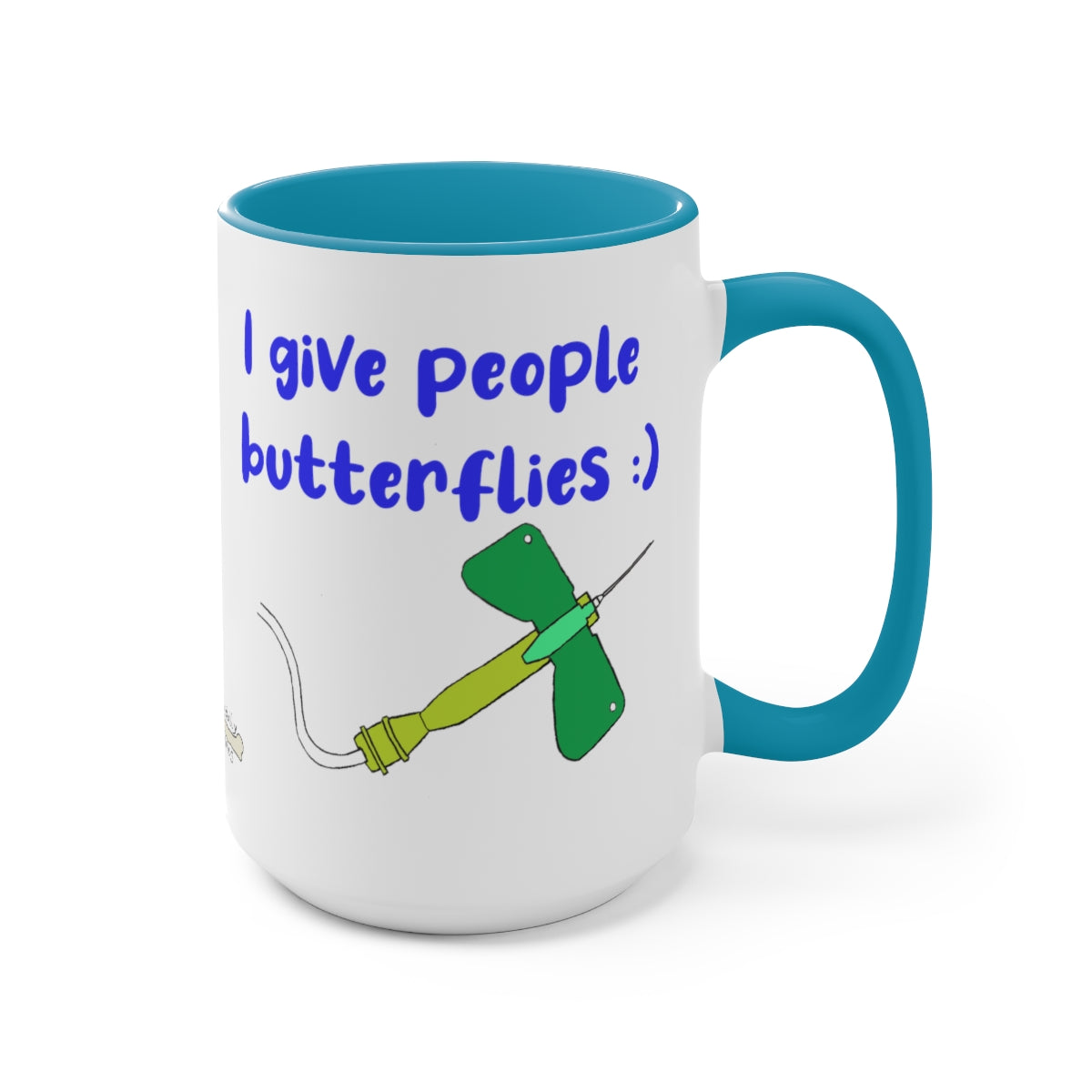 I Give People Butterflies Two-Tone Coffee Mugs, 15oz
