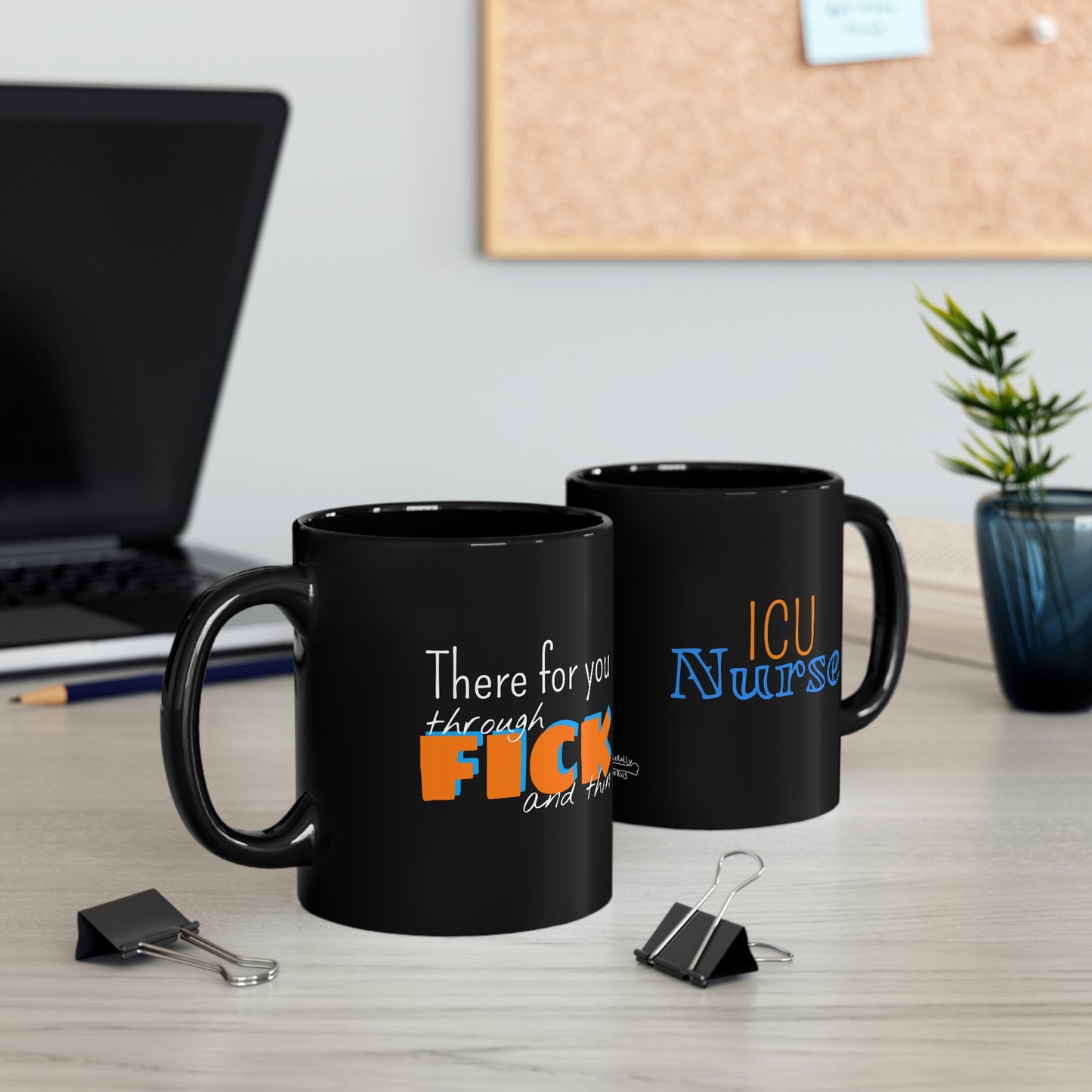 Fick and Thin 11oz Black Mug