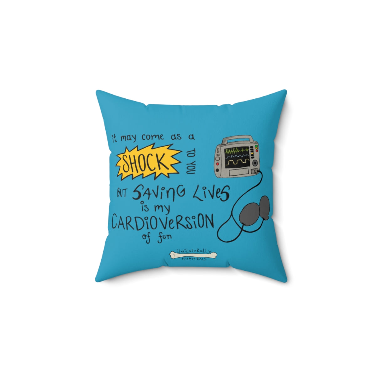 Cardioversion of Fun Spun Polyester Square Pillow