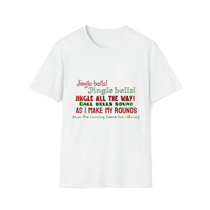 Christmas Call bell T shirt for nursing home personnel! Nurse Gift! Unisex Short Sleeve Tee