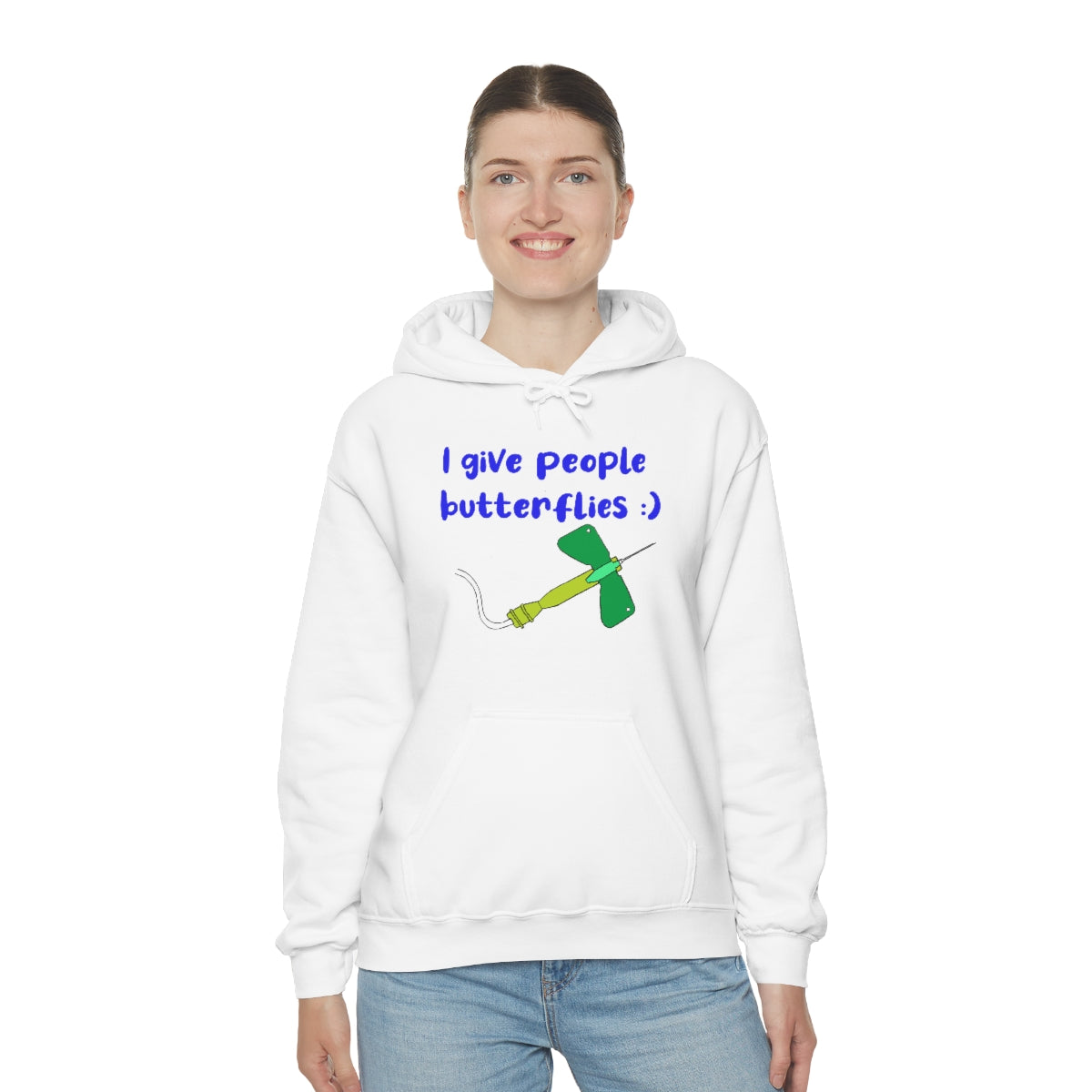 I Give People Butterflies Unisex Heavy Blend™ Hooded Sweatshirt