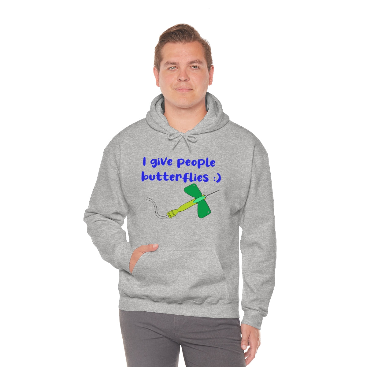 I Give People Butterflies Unisex Heavy Blend™ Hooded Sweatshirt