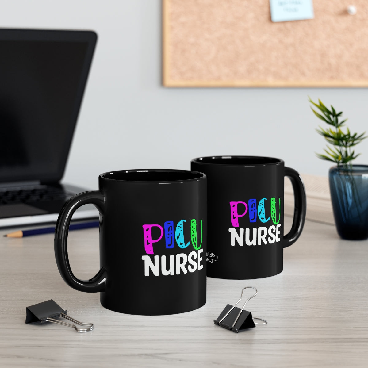 PICU Nurse 11oz Black Mug