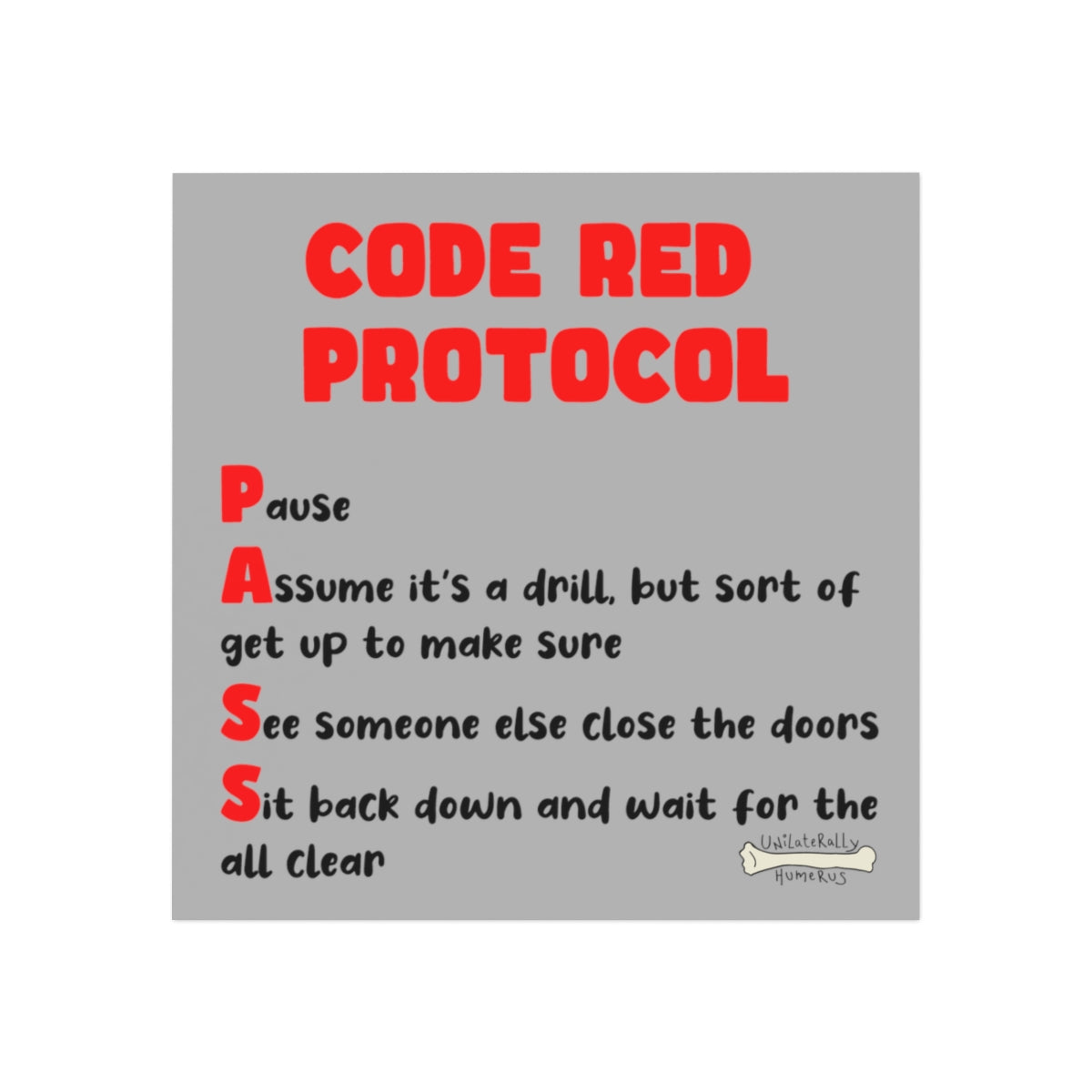 Code Red Protocol Square Magnet