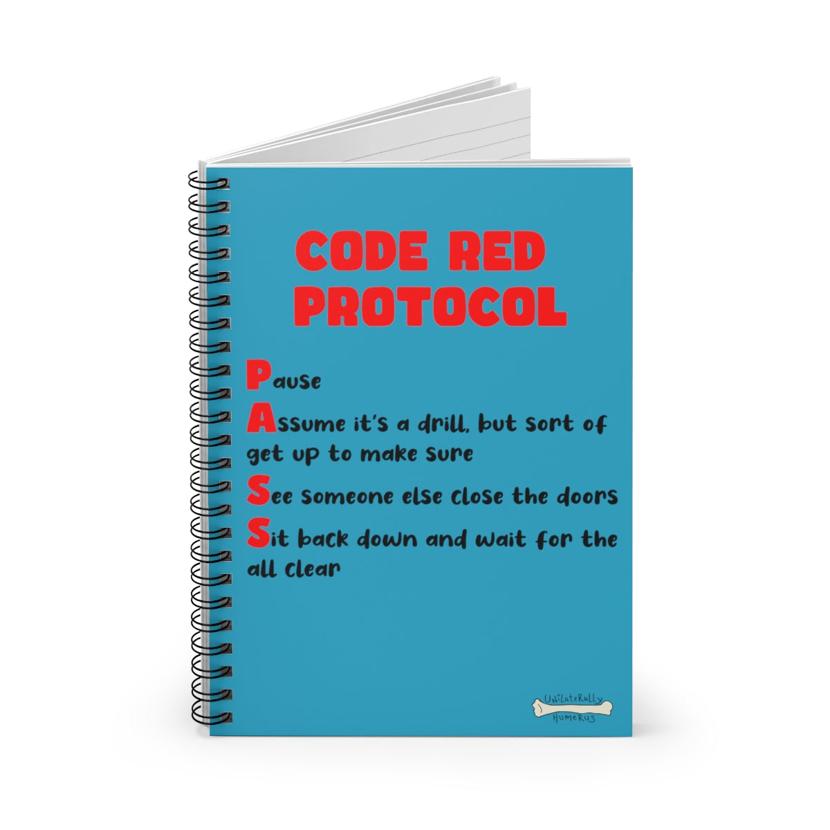 Code Red Protocol Spiral Notebook - Ruled Line