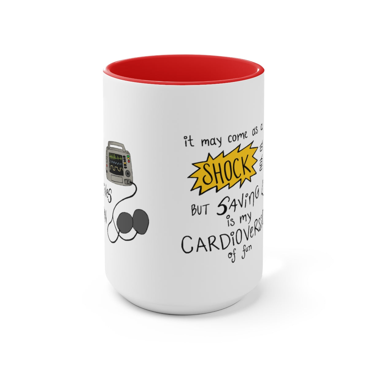 Cardioversion of Fun Two-Tone Coffee Mugs, 15oz
