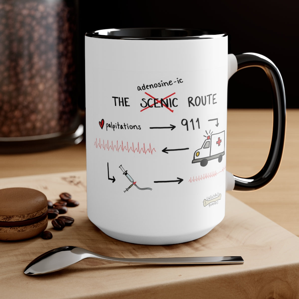 The Adenosine-ic Route Two-Tone Coffee Mugs, 15oz