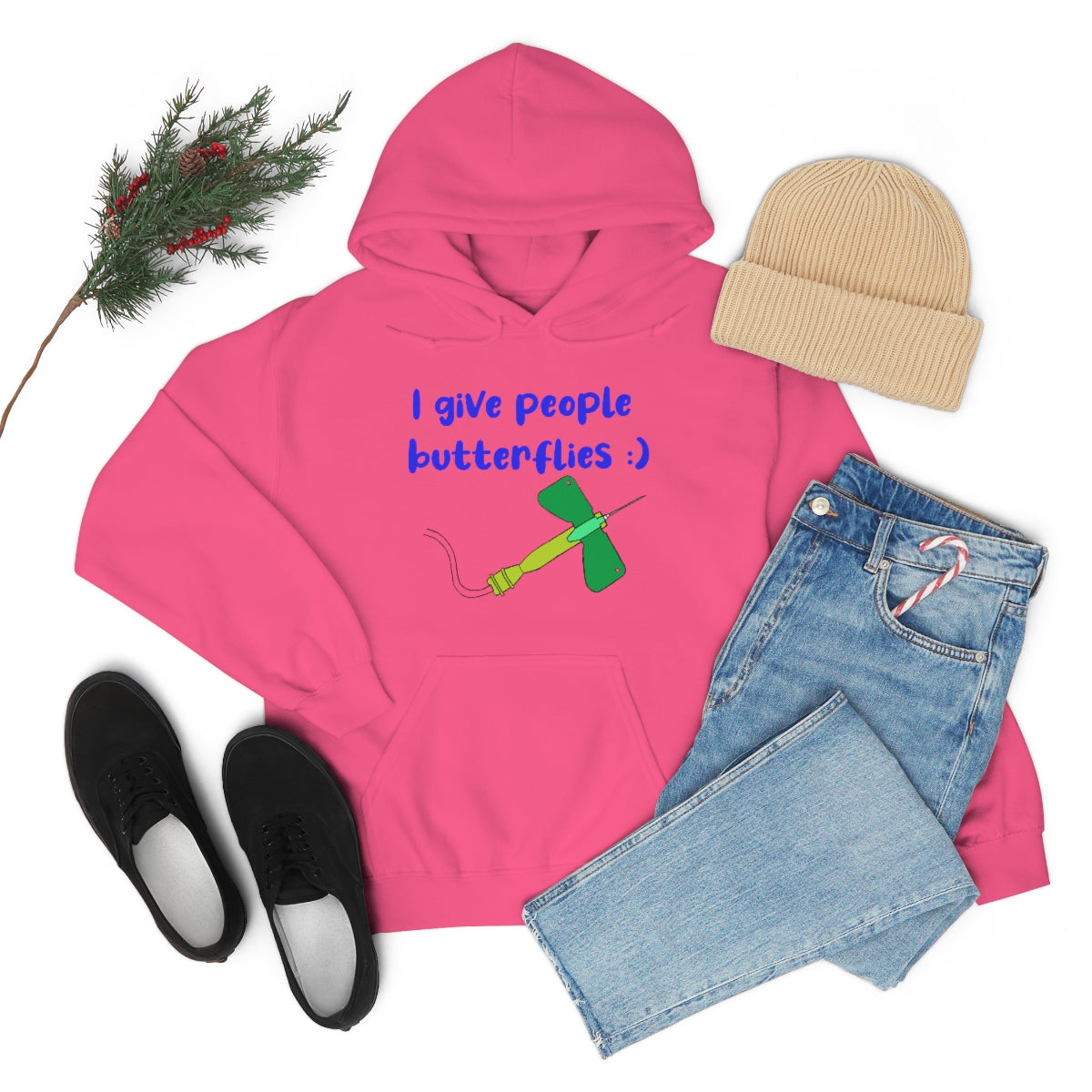 I Give People Butterflies Unisex Heavy Blend™ Hooded Sweatshirt