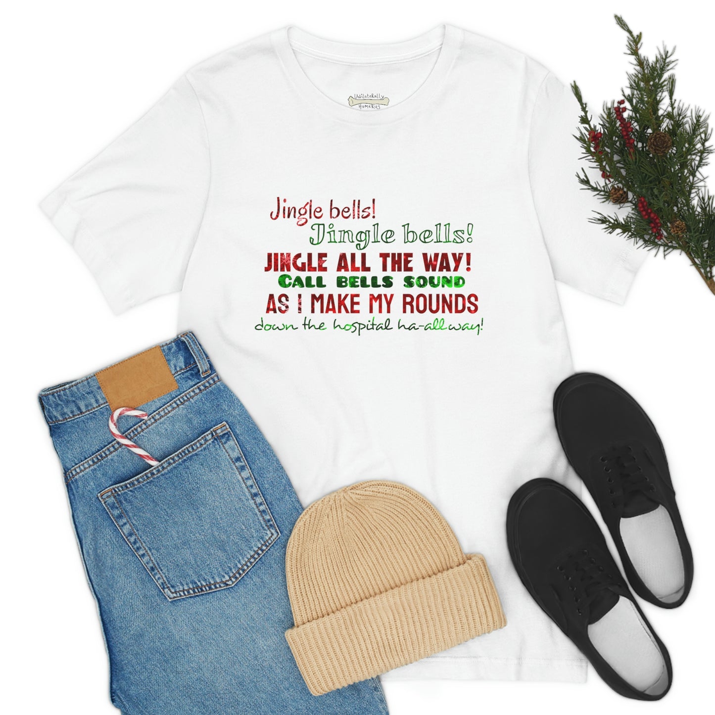 Christmas Jingle Bell-Call Bell hospital personnel T shirt! Unisex Jersey Short Sleeve Tee