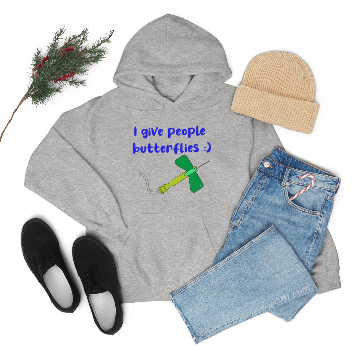 I Give People Butterflies Unisex Heavy Blend™ Hooded Sweatshirt