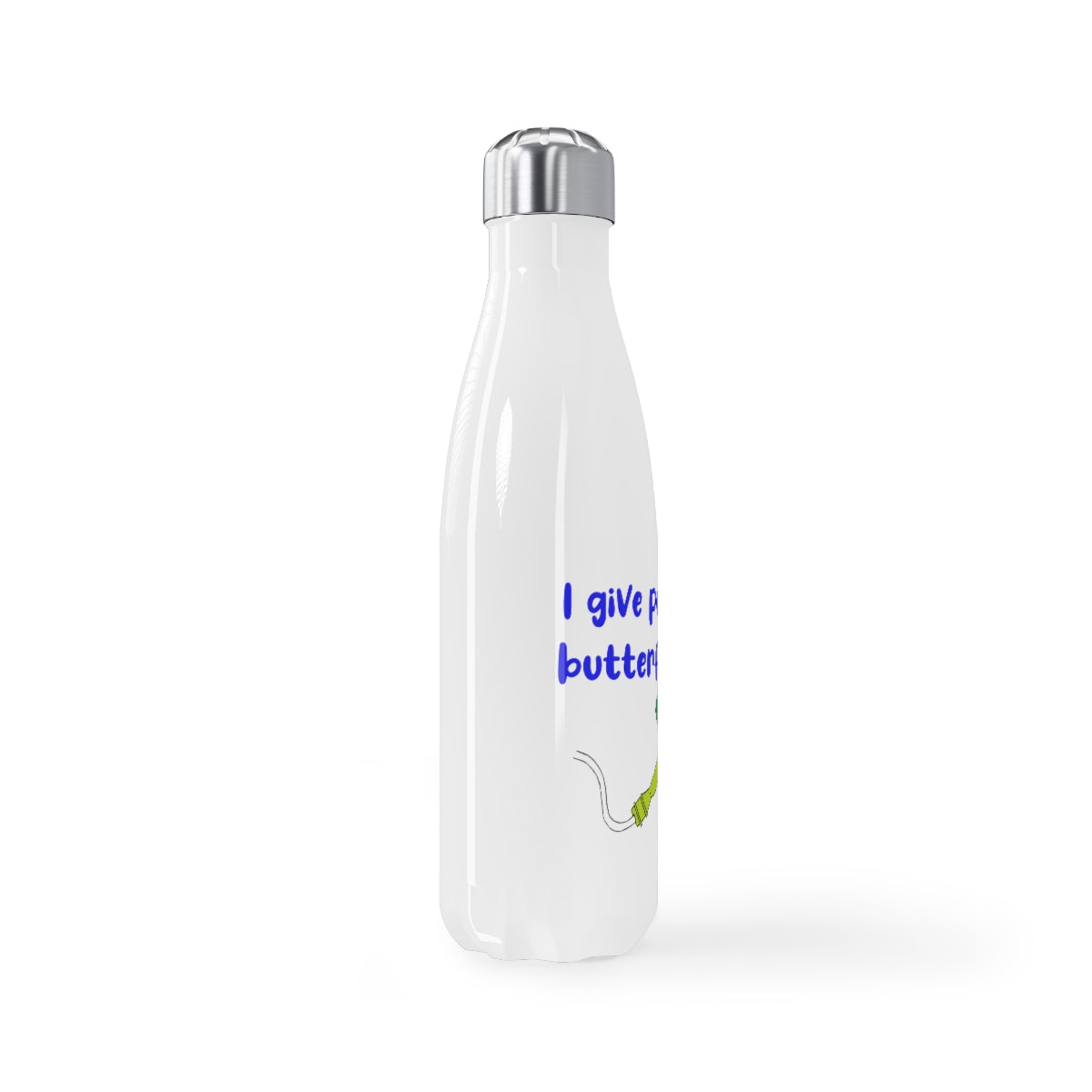I Give People Butterflies Stainless Steel Water Bottle, 17oz