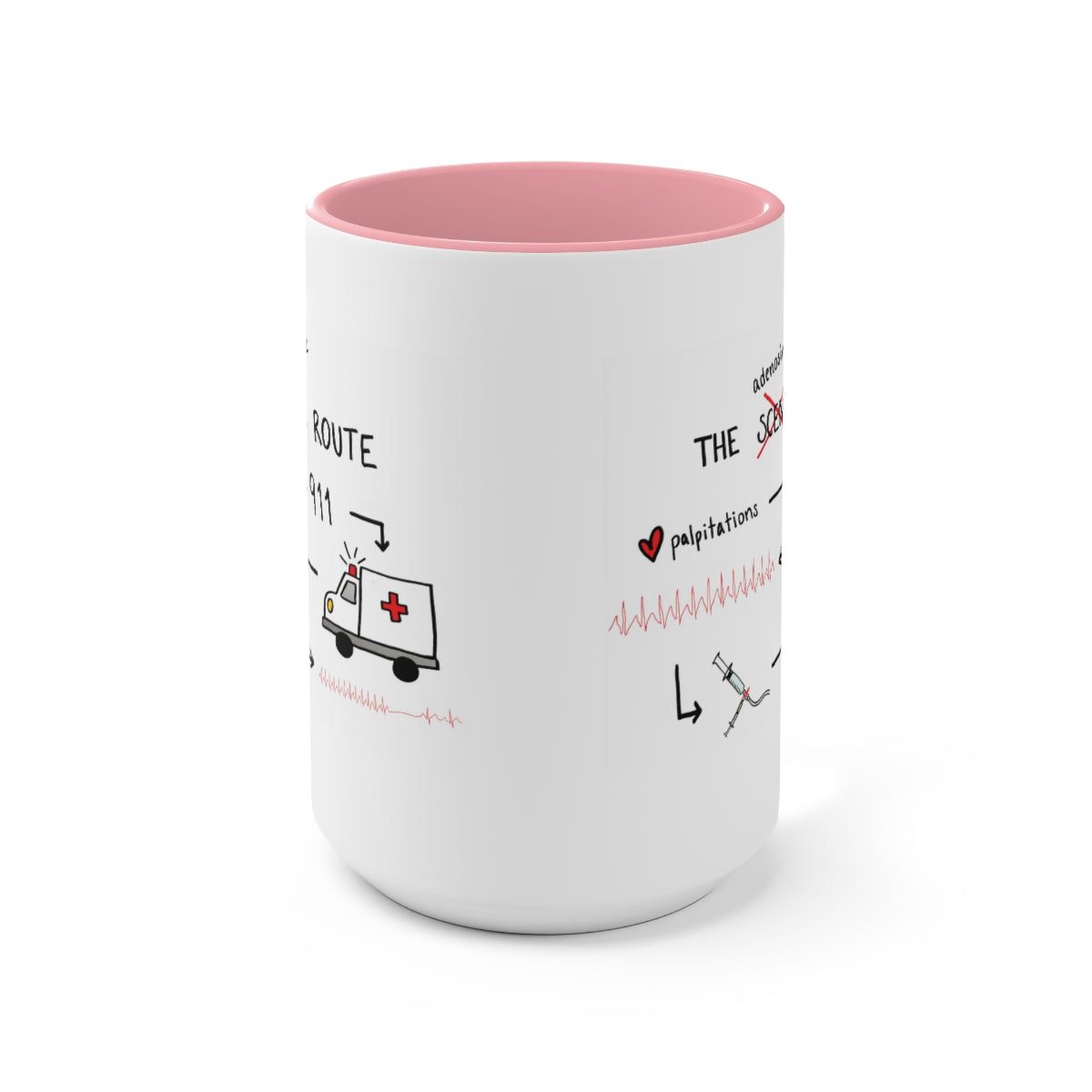 The Adenosine-ic Route Two-Tone Coffee Mugs, 15oz