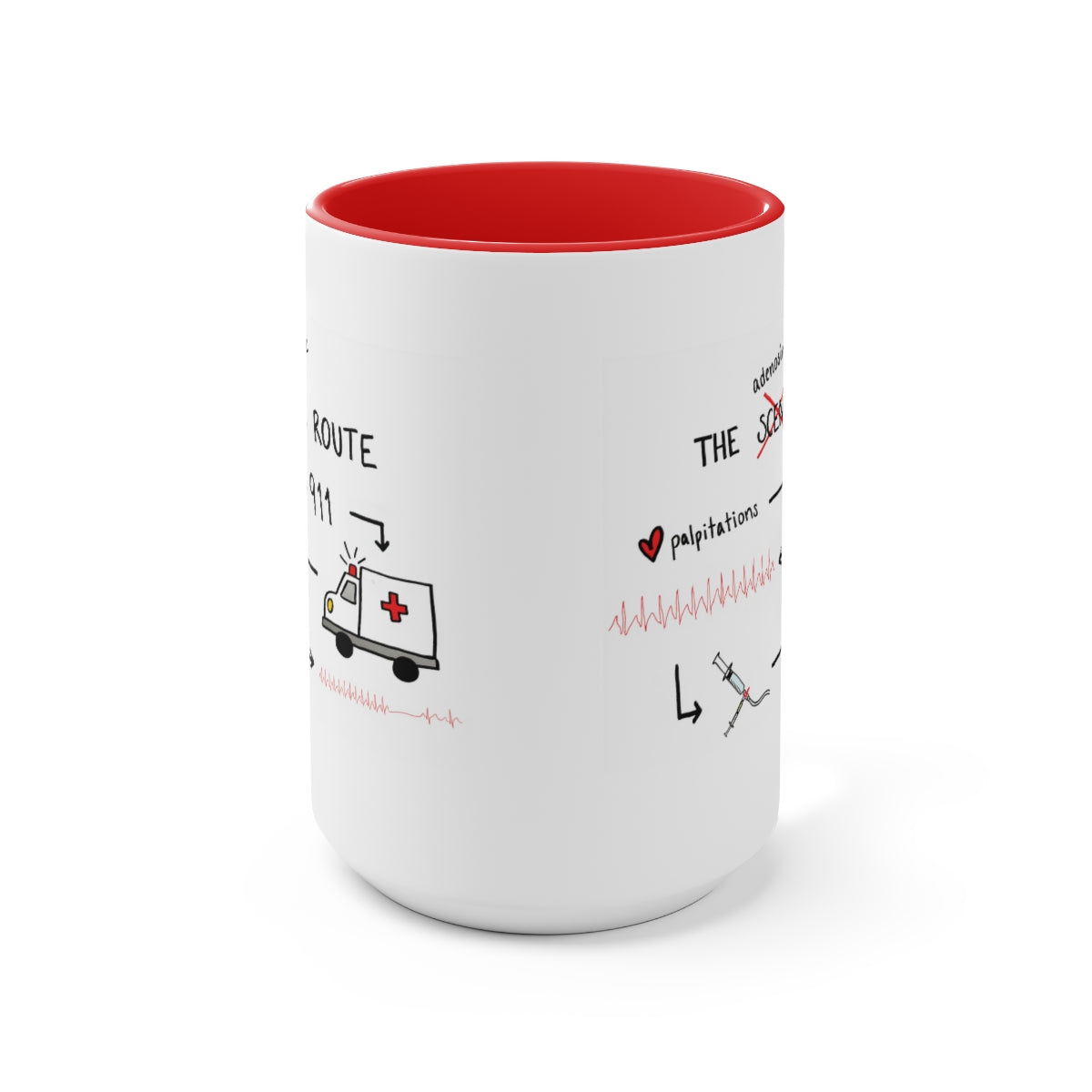 The Adenosine-ic Route Two-Tone Coffee Mugs, 15oz