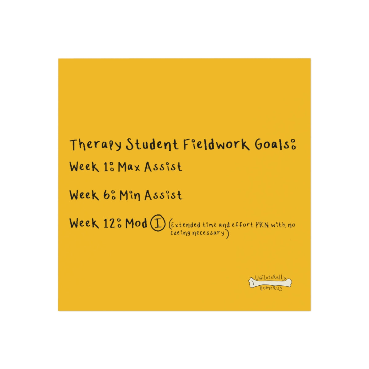 "Therapy Student Fieldwork Goals" Square Magnet